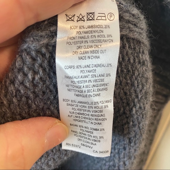 French Connection Grey Color Block Turtleneck Women’s Size Small - Picture 3 of 5